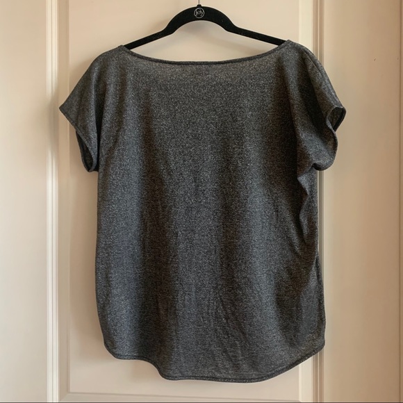 BCBGENERATION High low short sleeved silver top XS - Picture 2 of 3